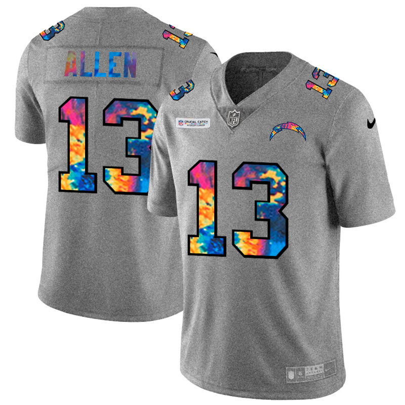 NFL Los Angeles Chargers #13 Keenan Allen Men Nike MultiColor 2020  Crucial Catch  Jersey Grey->los angeles chargers->NFL Jersey